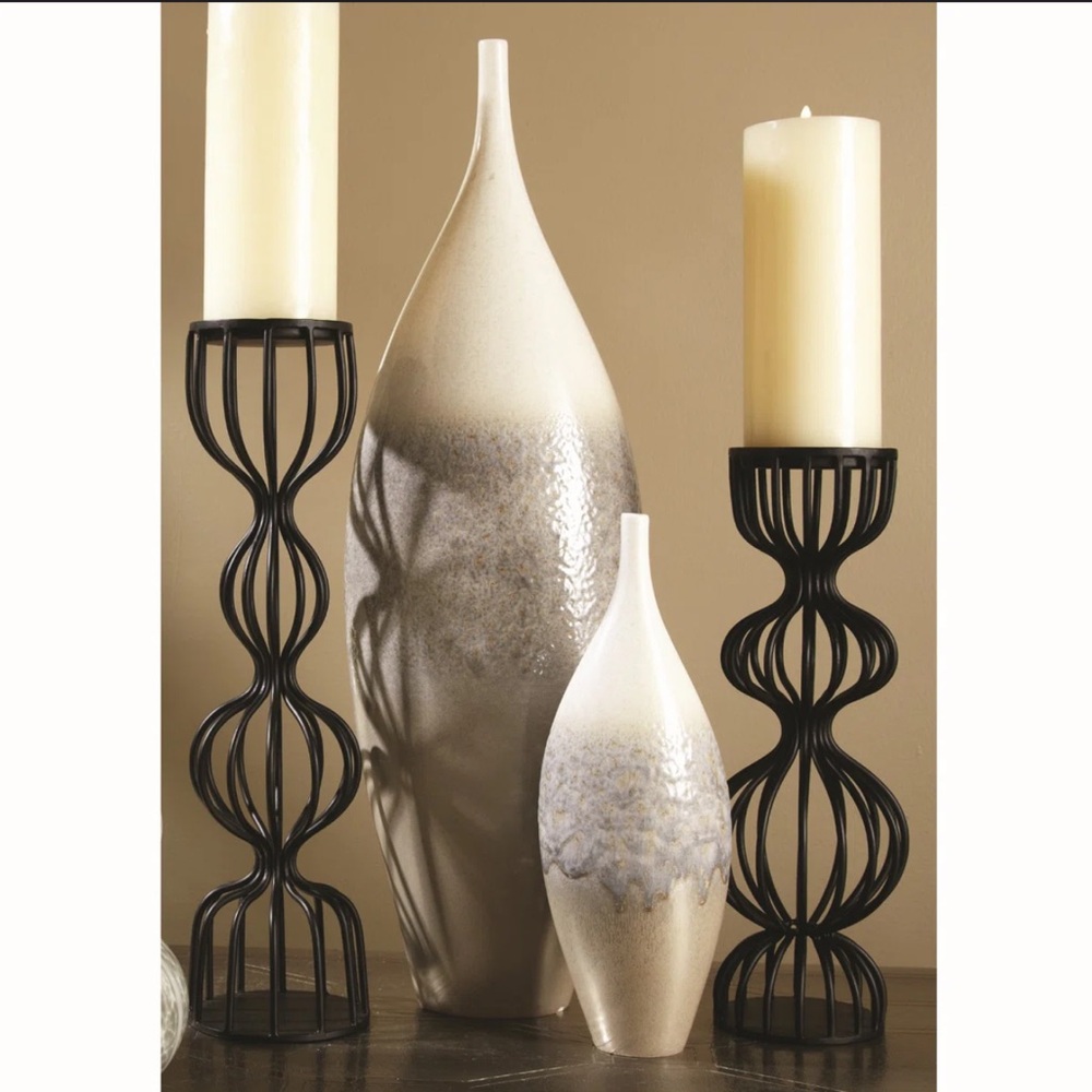 Cream Rises Large Vases- Tall + wide (sold together)